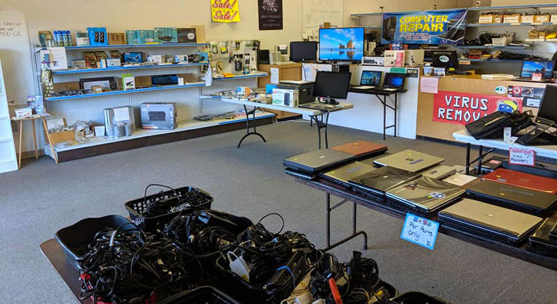 Computer products in the store